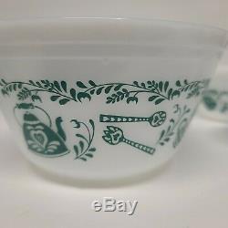 Vintage Federal Glass Heat Proof 5pc Nesting Mixing Bowl Set