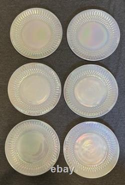 Vintage Federal Glass Moonglow Iridescent 43 Pc Dinnerware Set Milk Glass MCM