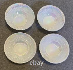 Vintage Federal Glass Moonglow Iridescent 43 Pc Dinnerware Set Milk Glass MCM