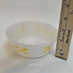 Vintage Federal Milk Glass Yellow Rare Atomic Stars Twinkle Diamonds 5 Bowl