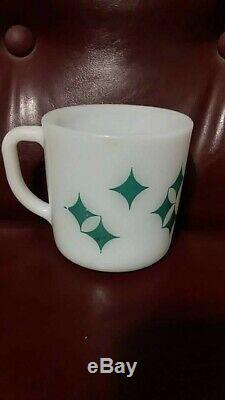 Vintage Federal White Milk Glass D Handle Coffee Cup Mug Heat Proof Atomic