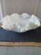 Vintage Fenton 1970s Milk Glass Lg Hobnail Footed Bowl With Ruffled Edges