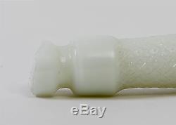 Vintage Fenton 3 Horn Epergne Opaque Milk Glass Clear Ruffled Edge 4-Piece Set