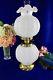 Vintage Fenton Art Glass Gwtw White Milkglass Hobnail Electric Lamp Excellent