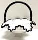 Vintage Fenton Basket Ebony Crest White Milk Glass Crimp Ruffle Mint Cond Rare