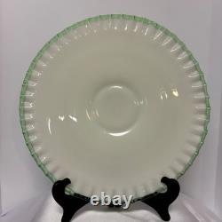 Vintage Fenton Emerald Crest Glass Footed Cake Plate 15 Ruffle Edge
