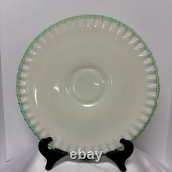 Vintage Fenton Emerald Crest Glass Footed Cake Plate 15 Ruffle Edge