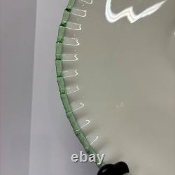 Vintage Fenton Emerald Crest Glass Footed Cake Plate 15 Ruffle Edge