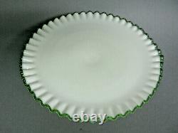 Vintage Fenton Emerald Crest Milk Glass Cake Stand 13