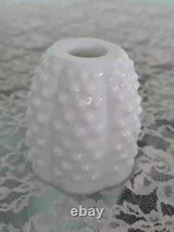 Vintage Fenton Fairy Light Lamp White Milk Glass Hobnail 4.5
