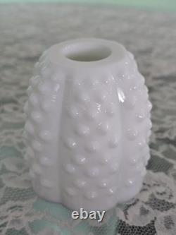 Vintage Fenton Fairy Light Lamp White Milk Glass Hobnail 4.5