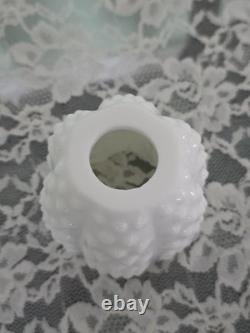 Vintage Fenton Fairy Light Lamp White Milk Glass Hobnail 4.5