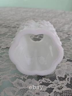 Vintage Fenton Fairy Light Lamp White Milk Glass Hobnail 4.5