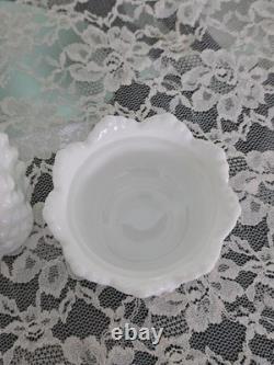 Vintage Fenton Fairy Light Lamp White Milk Glass Hobnail 4.5