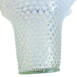 Vintage Fenton Hobnail Large White Milk Glass Ruffle Edge Vase