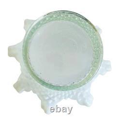 Vintage Fenton Hobnail Large White Milk Glass Ruffle Edge Vase