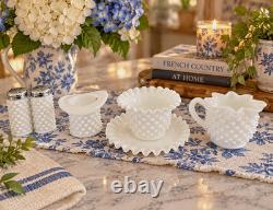 Vintage Fenton Hobnail Milk Glass Collection 6 Pieces Original Fenton Label
