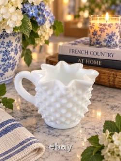 Vintage Fenton Hobnail Milk Glass Collection 6 Pieces Original Fenton Label