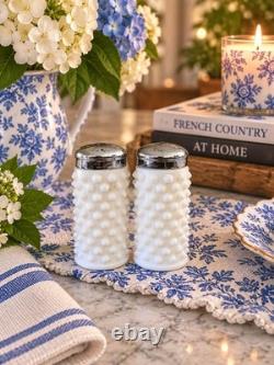 Vintage Fenton Hobnail Milk Glass Collection 6 Pieces Original Fenton Label