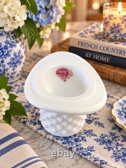 Vintage Fenton Hobnail Milk Glass Collection 6 Pieces Original Fenton Label
