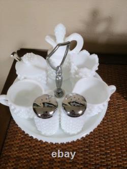 Vintage Fenton Hobnail Milk Glass Set