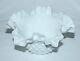 Vintage Fenton Hobnail White Milk Glass Ruffled Edge Bowl 6 1/2 Across X 4
