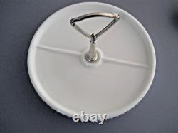 Vintage Fenton Hobnail White Milk Glass 10 Pcs Condiment Set on Round Tray