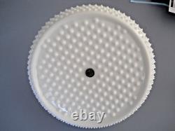 Vintage Fenton Hobnail White Milk Glass 10 Pcs Condiment Set on Round Tray