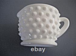 Vintage Fenton Hobnail White Milk Glass 10 Pcs Condiment Set on Round Tray