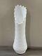 Vintage Fenton Mid Century Modern White Milk Glass Hobnail Swung Vase