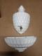 Vintage Fenton Milk Glass 3 Piece Lavabo Basin Tank Withspout Lid Thumb Print