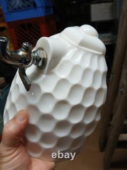 Vintage Fenton Milk Glass 3 Piece Lavabo Basin Tank withSpout Lid Thumb Print