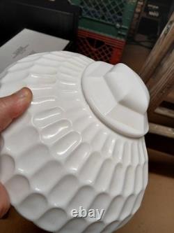 Vintage Fenton Milk Glass 3 Piece Lavabo Basin Tank withSpout Lid Thumb Print