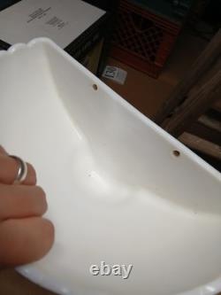 Vintage Fenton Milk Glass 3 Piece Lavabo Basin Tank withSpout Lid Thumb Print