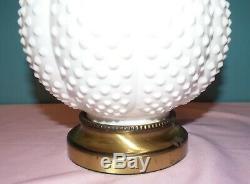 Vintage Fenton Milk Glass Hobnail Gone With The Wind Double Ball Lamp GWTW