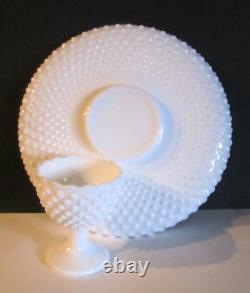 Vintage Fenton Milk Glass Hobnail Scarce Chip and Dip Set