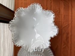 Vintage Fenton Milk Glass Silvercrest 3 Tier Tray & Compote Set