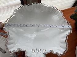 Vintage Fenton Milk Glass Silvercrest 3 Tier Tray & Compote Set