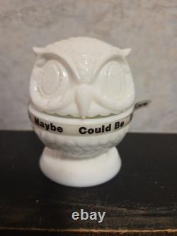Vintage Fenton Milk Glass Wise Owl Decision Maker