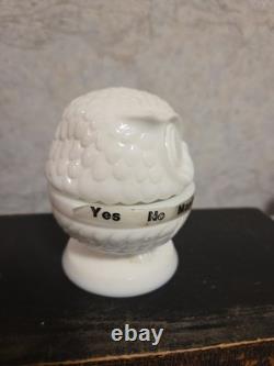 Vintage Fenton Milk Glass Wise Owl Decision Maker