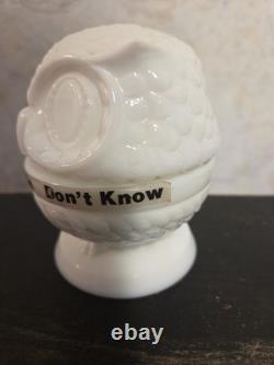 Vintage Fenton Milk Glass Wise Owl Decision Maker
