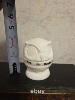 Vintage Fenton Milk Glass Wise Owl Decision Maker
