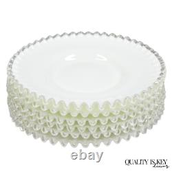 Vintage Fenton Silver Crest 12 Milk Glass Ruffled Edge Plate Platter Set of 6