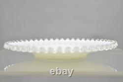 Vintage Fenton Silver Crest 12 Milk Glass Ruffled Edge Plate Platter Set of 6