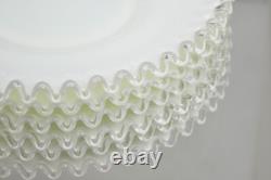 Vintage Fenton Silver Crest 12 Milk Glass Ruffled Edge Plate Platter Set of 6