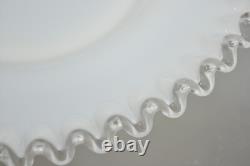 Vintage Fenton Silver Crest 12 Milk Glass Ruffled Edge Plate Platter Set of 6