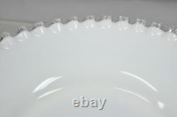 Vintage Fenton Silver Crest 12 Milk Glass Ruffled Edge Plate Platter Set of 6