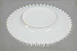 Vintage Fenton Silver Crest 12 Milk Glass Ruffled Edge Plate Platter Set of 6