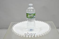 Vintage Fenton Silver Crest 12 Milk Glass Ruffled Edge Plate Platter Set of 6