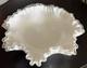 Vintage Fenton Silver Crest Milk Glass Double Crimped Large Bowl 12 X 4